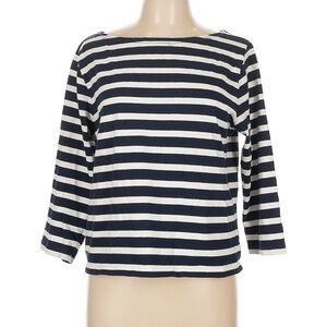 J. Crew Navy and White Striped Long Sleeve sweater
